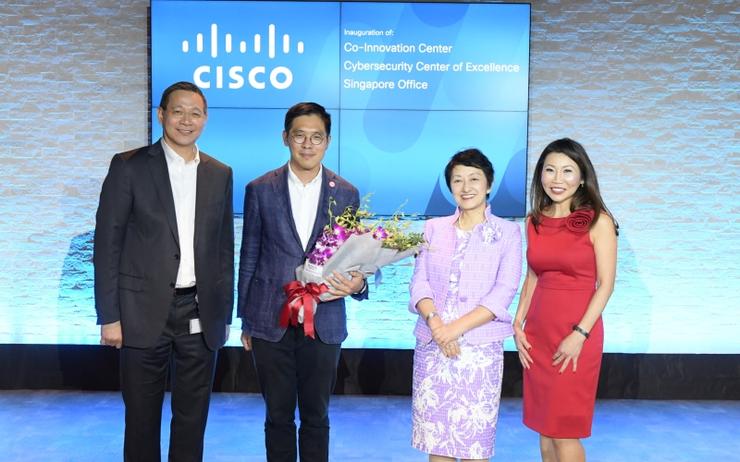 L-R: Irving Tan (Cisco); Chng Kai Fong (EDB); Miyuki Suzuki (Cisco) and Bee Kheng Tay (Cisco)